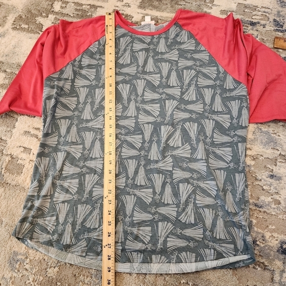 Lularoe sleeping beauty aurora Disney randy 3/4 sleeve top. Grey coral.  3X - Picture 3 of 11